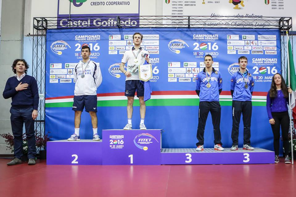 Campionati Assoluti 2016 podio singolare mschile