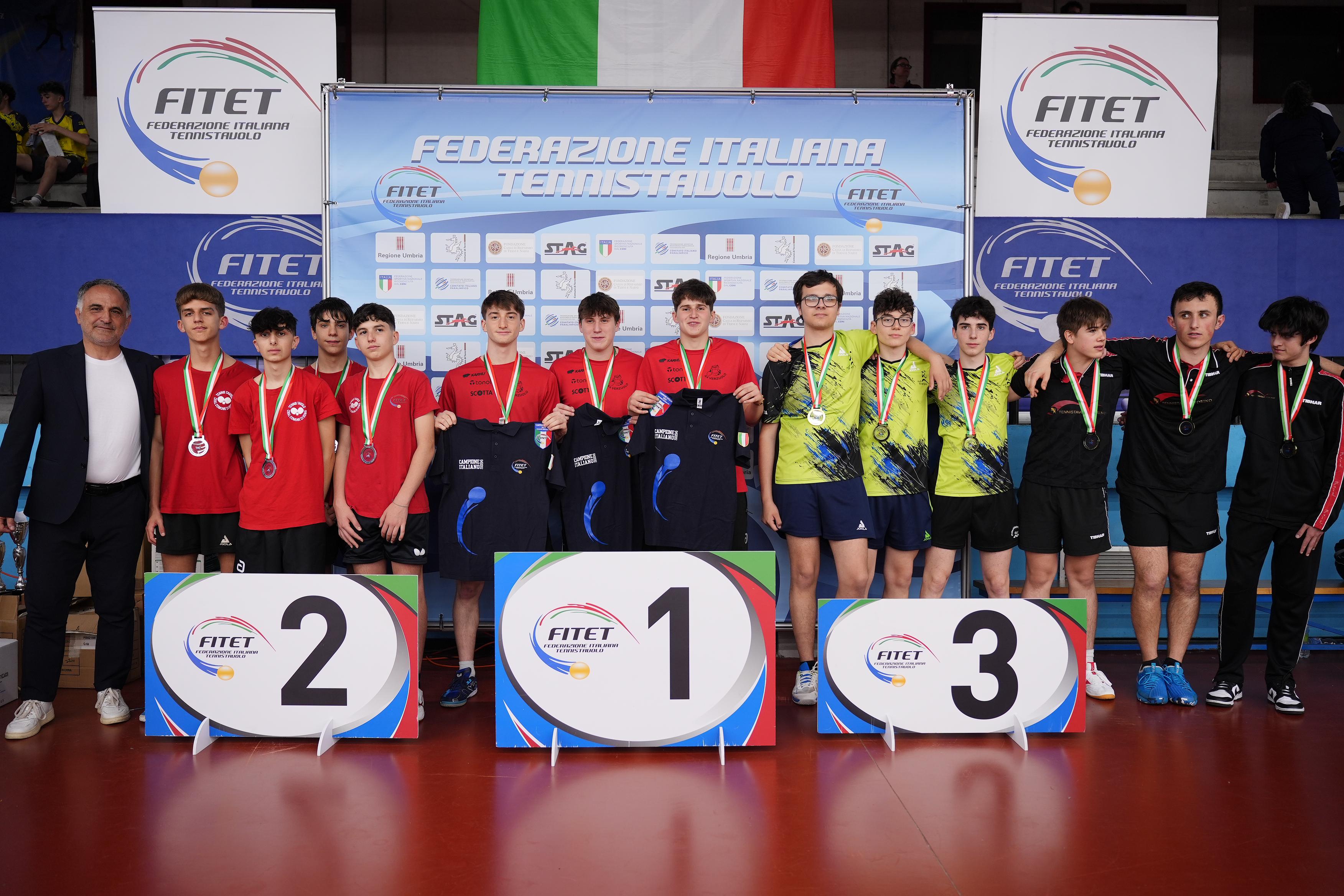 Campionati Italiani Giovanili U17 U15 U13 e U11 2024 podio a squadre maschile Under 17