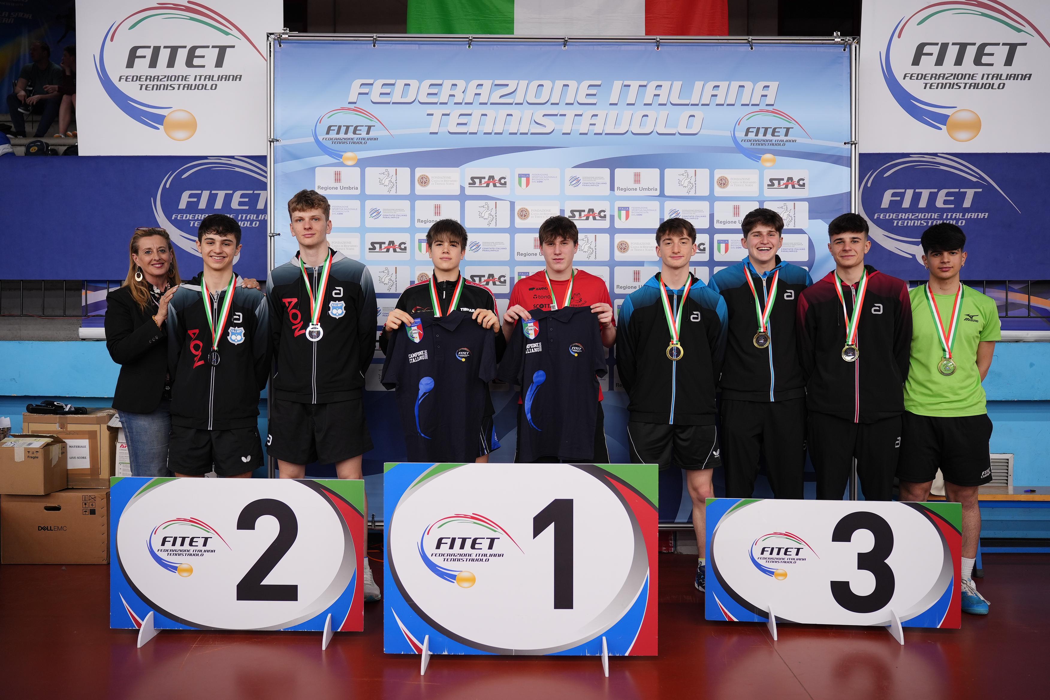 Campionati Italiani Giovanili U17 U15 U13 e U11 2024 podio del doppio maschile Under 17
