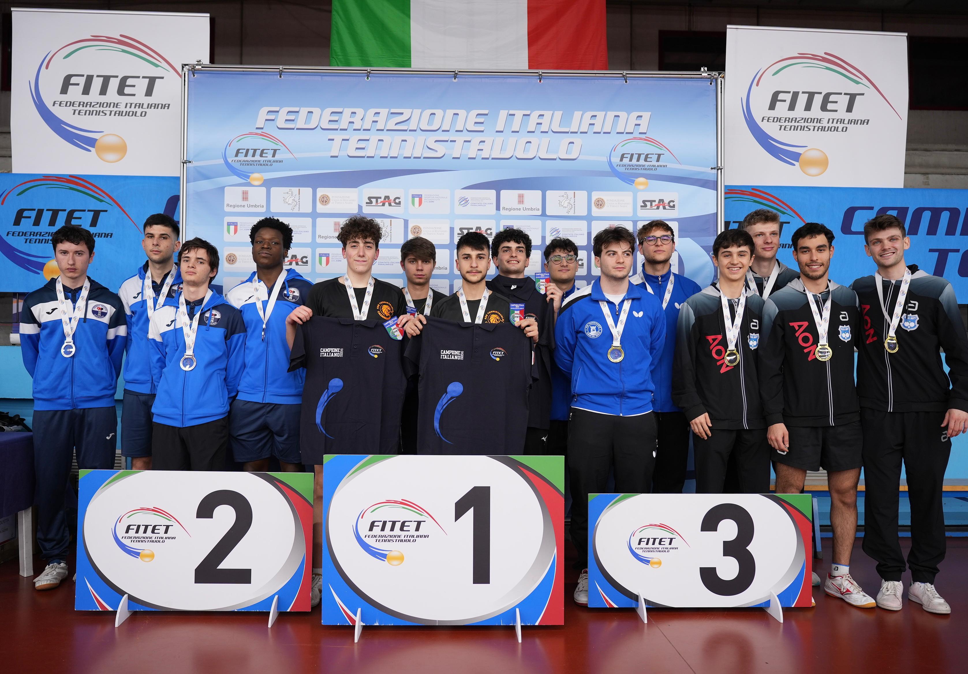 Campionati Italiani Giovanili Under 21 e Under 19 2024 podio della gara a squadre maschile Under 21