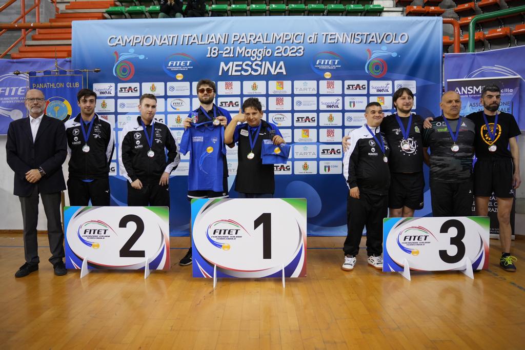 Campionati Italiani Paralimpici 2023 podio del doppio maschile di classe 11