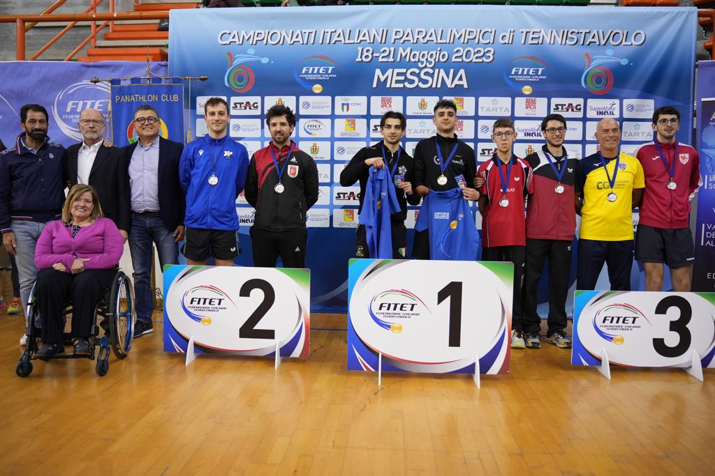Campionati Italiani Paralimpici 2023 podio del doppio maschile di classe 6 10