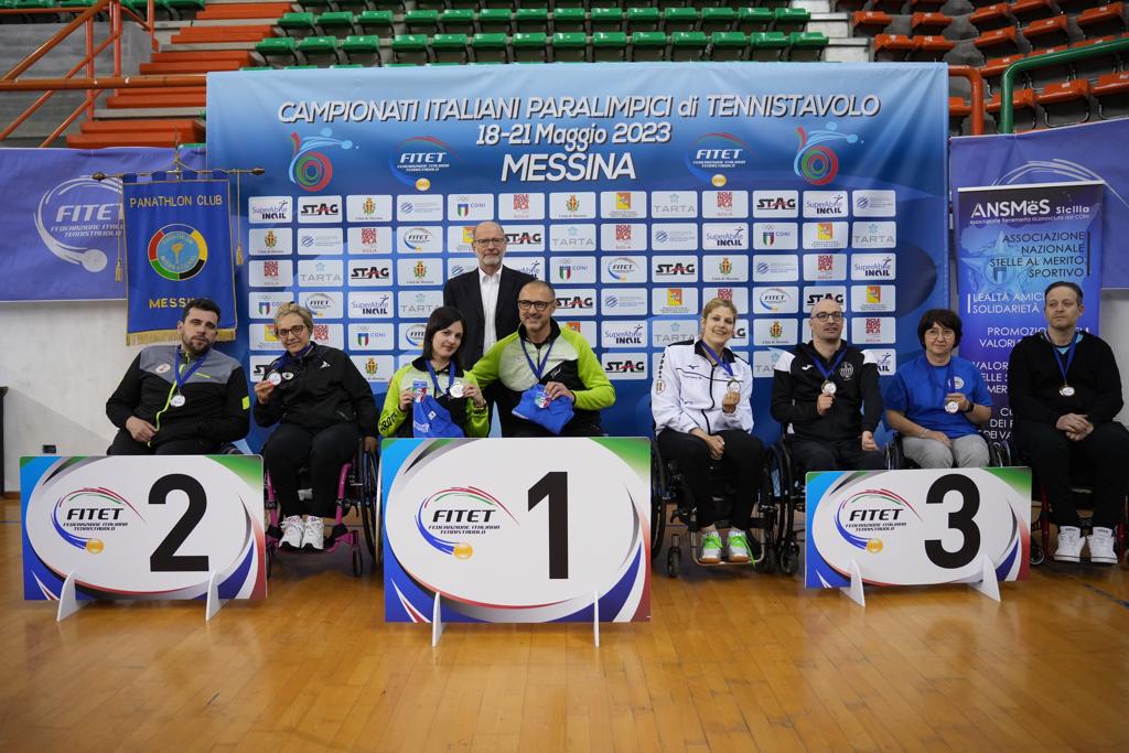 Campionati Italiani Paralimpici 2023 podio del doppio misto di classe 1 5