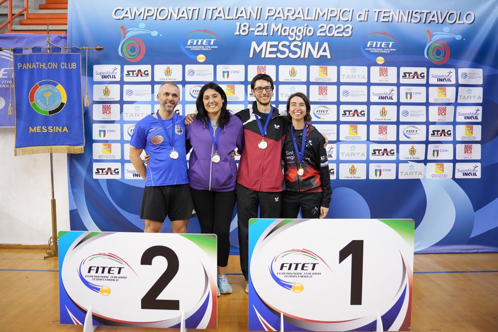 Campionati Italiani Paralimpici 2023 podio del doppio misto di classe 6 10