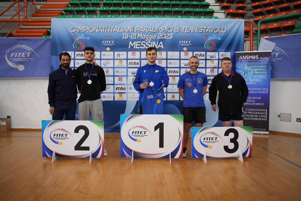 Campionati Italiani Paralimpici 2023 podio del singolare maschile assoluto di classe 10