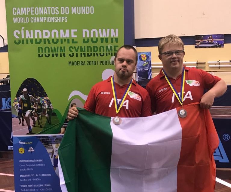 Campionati Mondiali Sindrome di Down bronzo di Giomo e Mondino