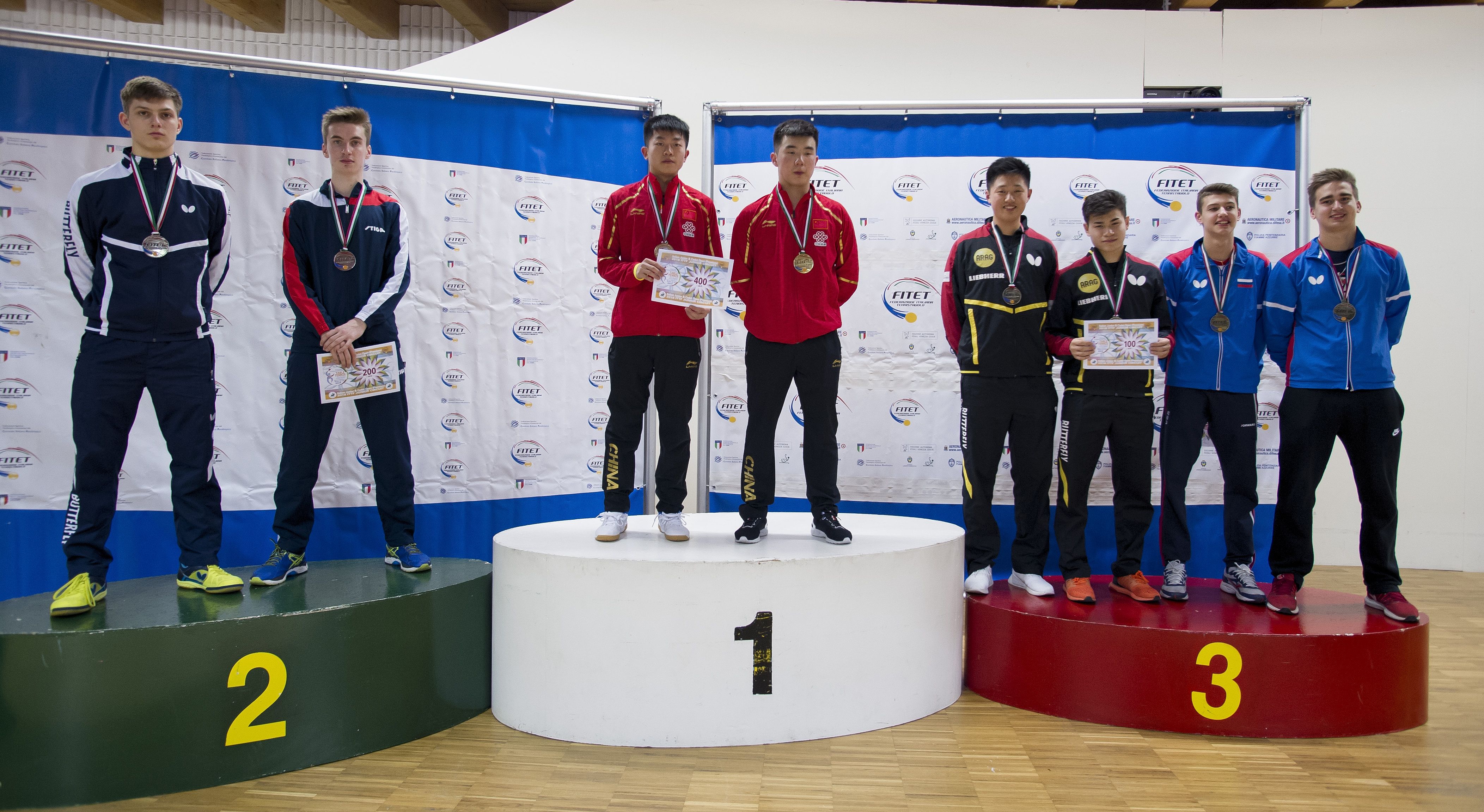 Junior Boys Doubles podium