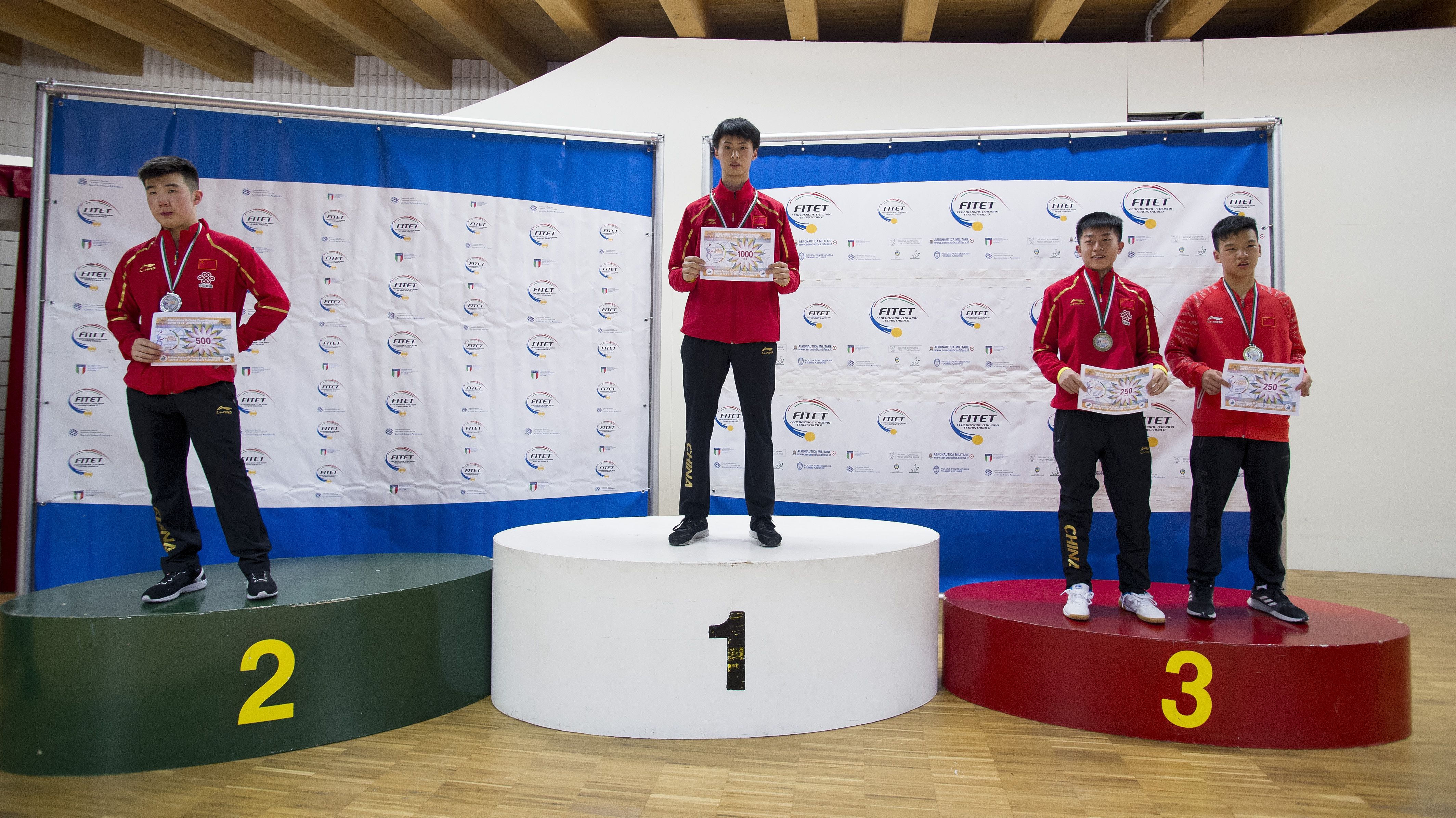 Junior Boys Singles podium