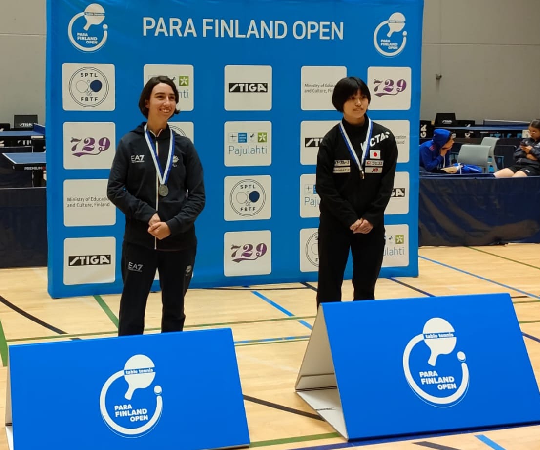 Open di Finlandia paralimpico 2023 podio del singolare di classe 8 con Elena Elli