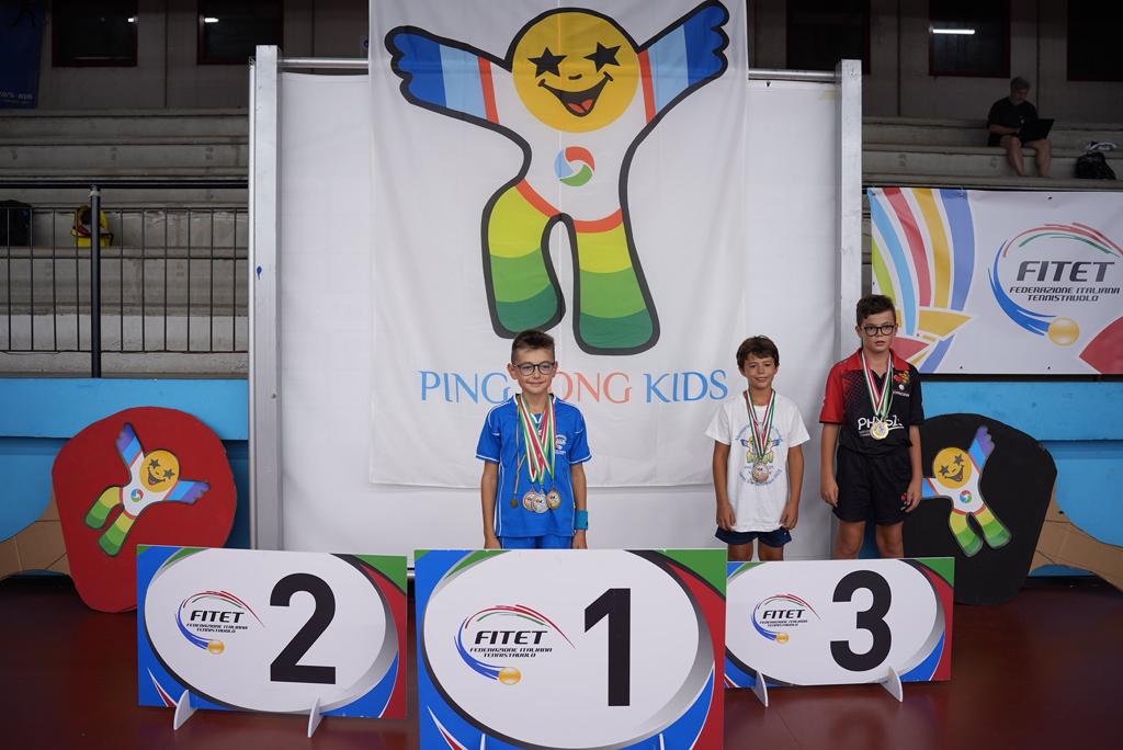Ping Pong Kids 2023 podio singolare maschile Under 2000