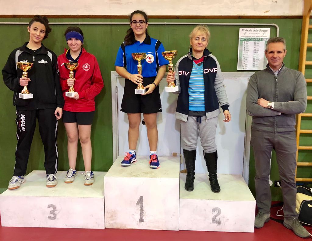 Podio singolare femminile di quarta categoria Messina gennaio 2018