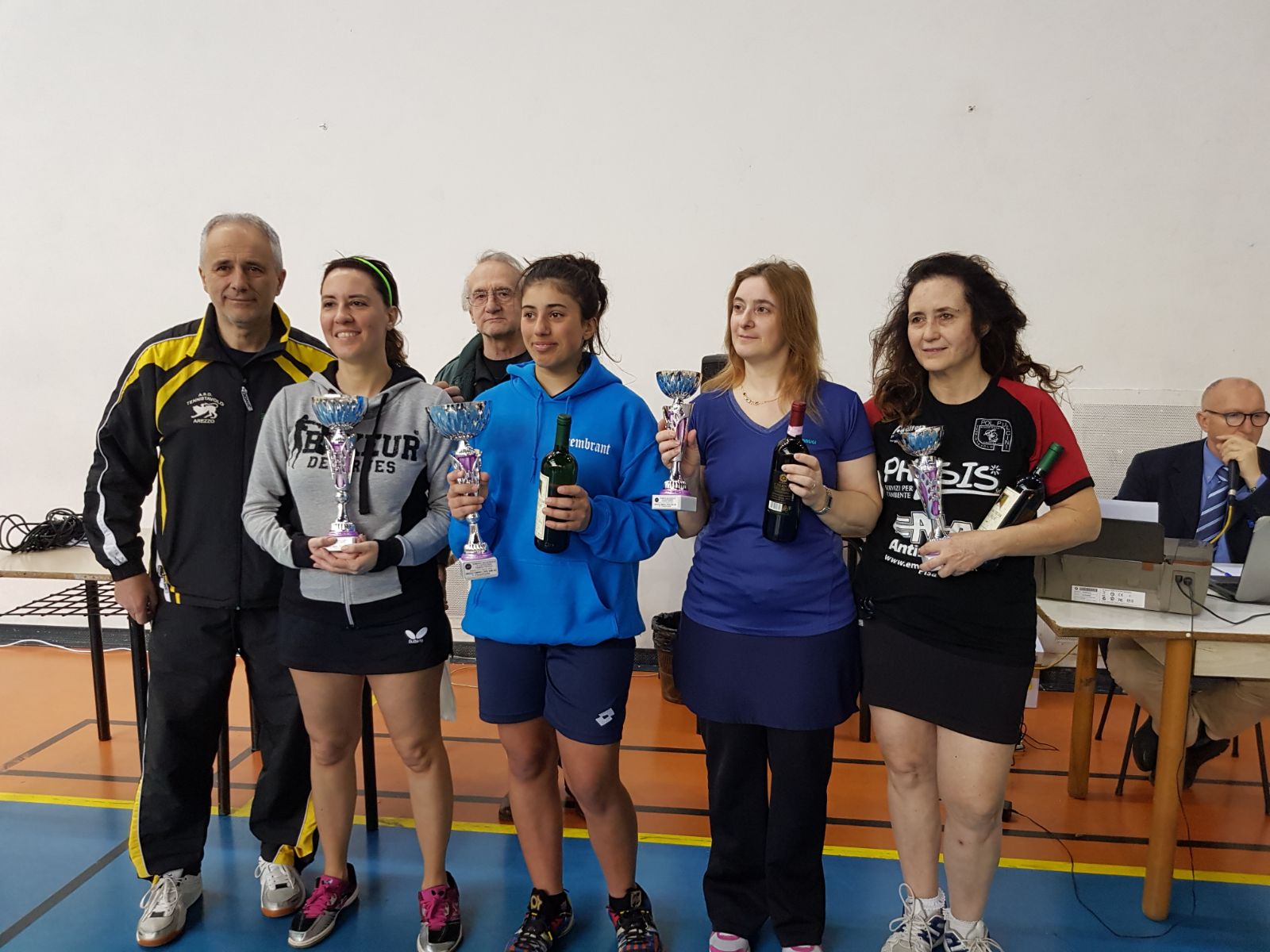 Podio singolare femminile quinta categoria Arezzo aprile 2018