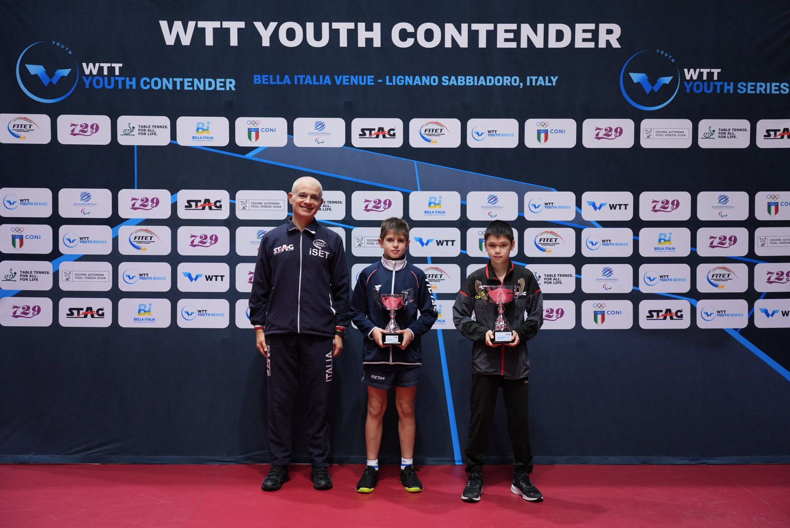 WTT Youth Contender Lignano 2023 podio del singolare maschile Under 11