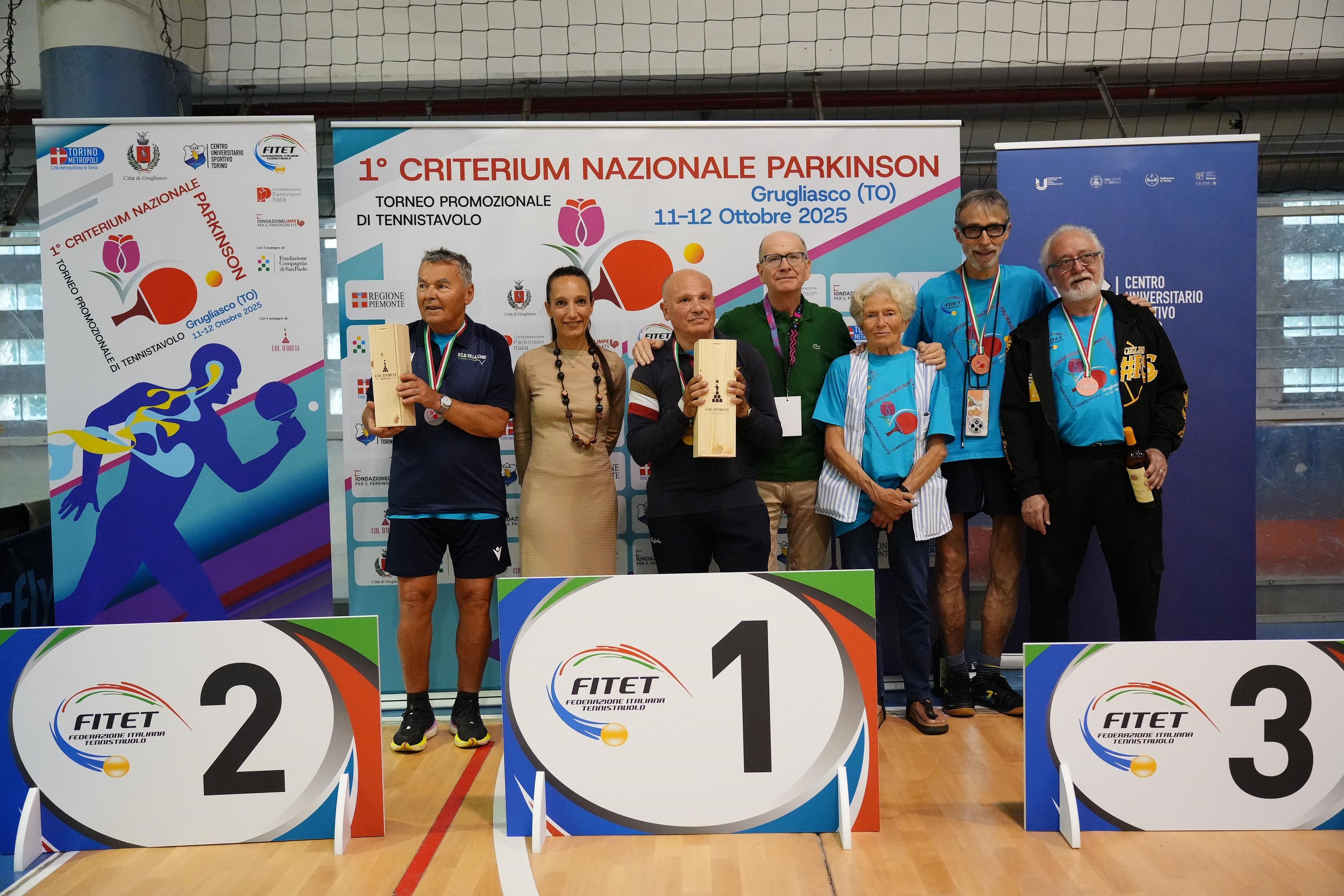 1 Criterium Nazionale Parkinson podio del singolare di classe 1