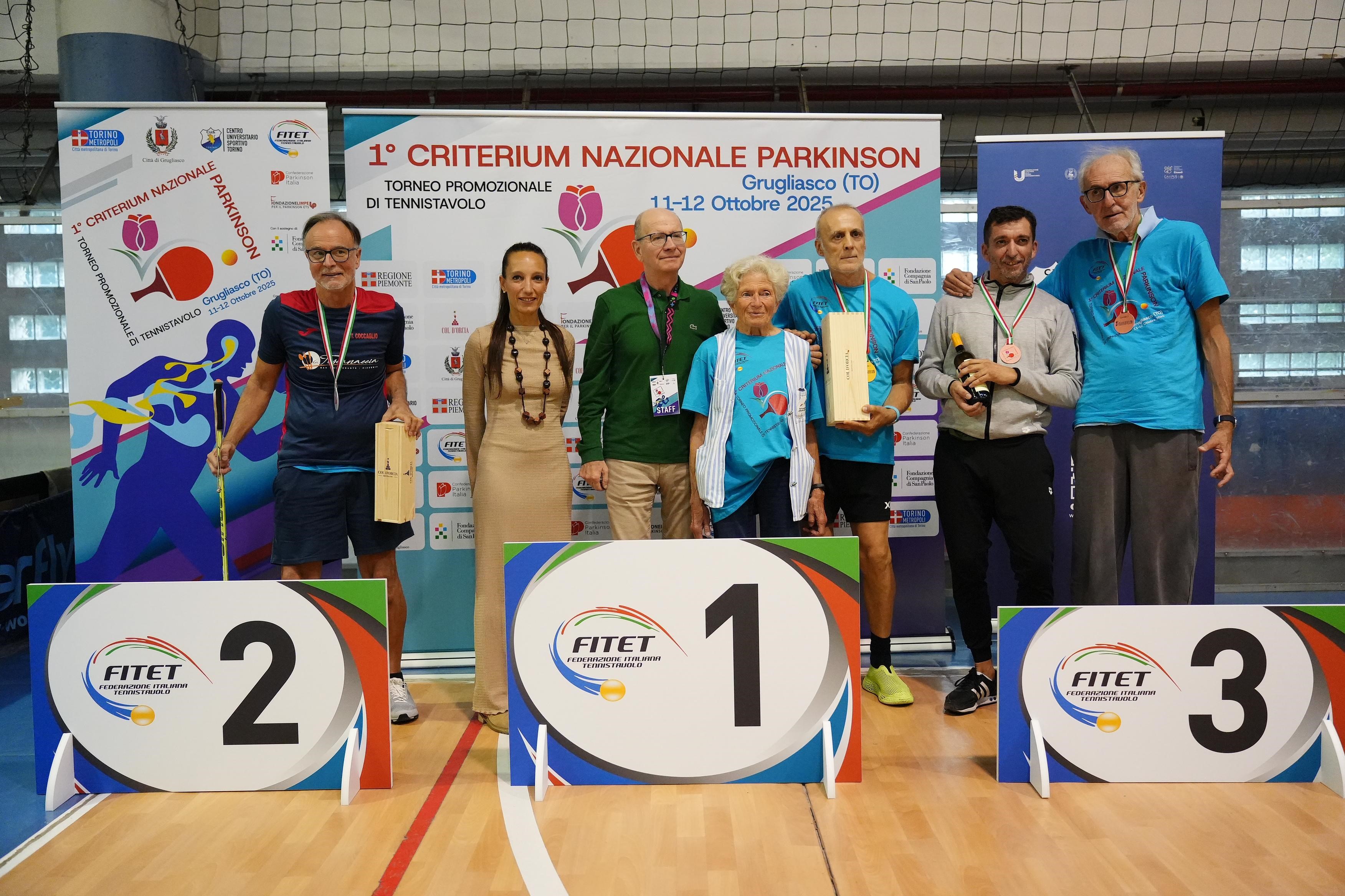 1 Criterium Nazionale Parkinson podio del singolare di classe 2