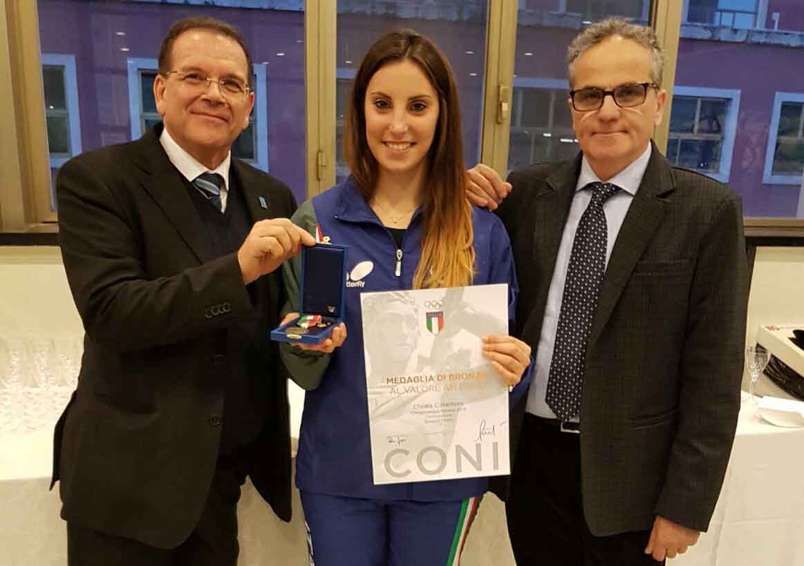 Chiara Colantoni medaglia di bronzo al valore atletico