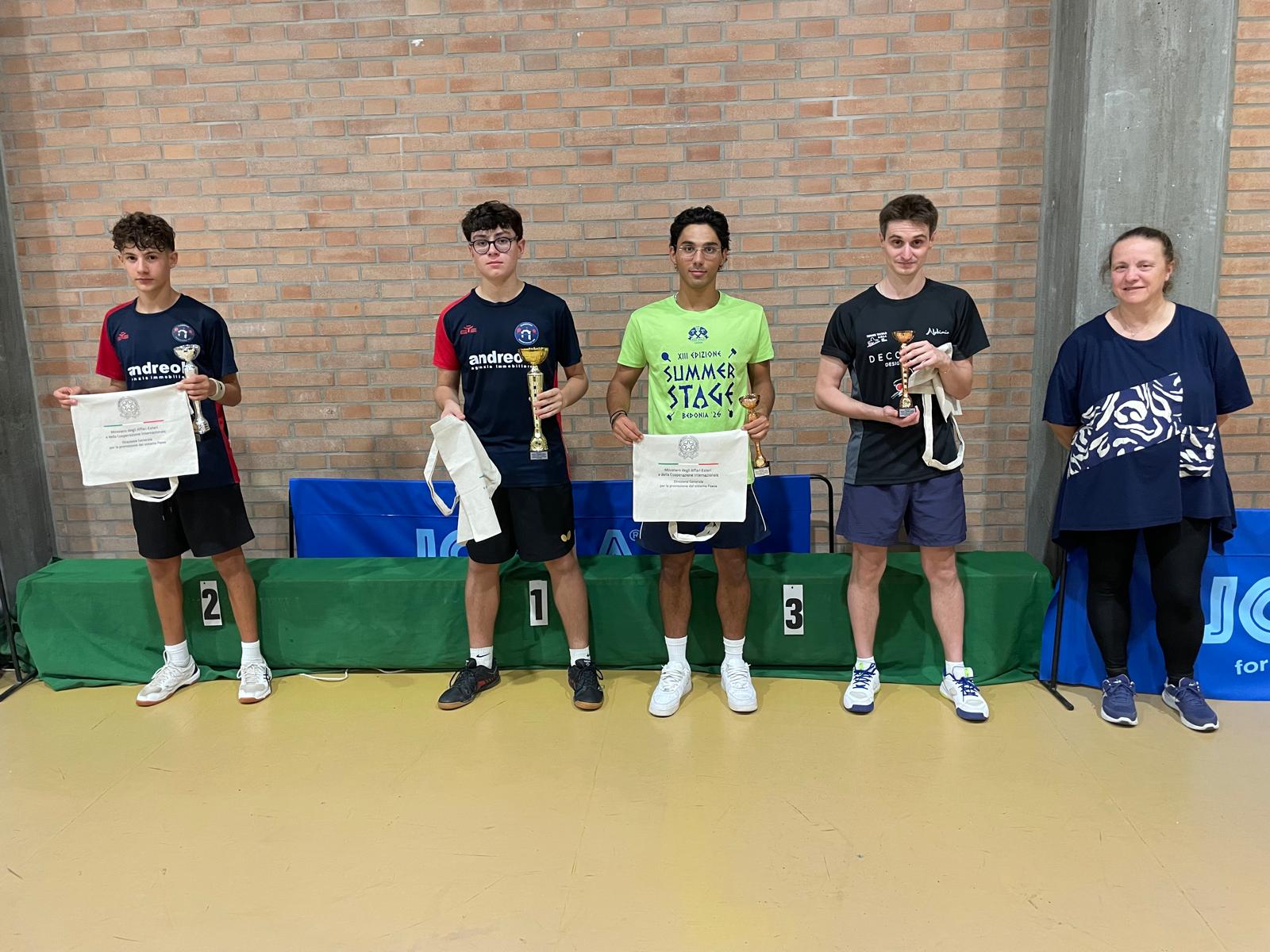 Torneo Open di Castiglione di Ravenna 12 13 settembre 2026 podio del singolare Open 3