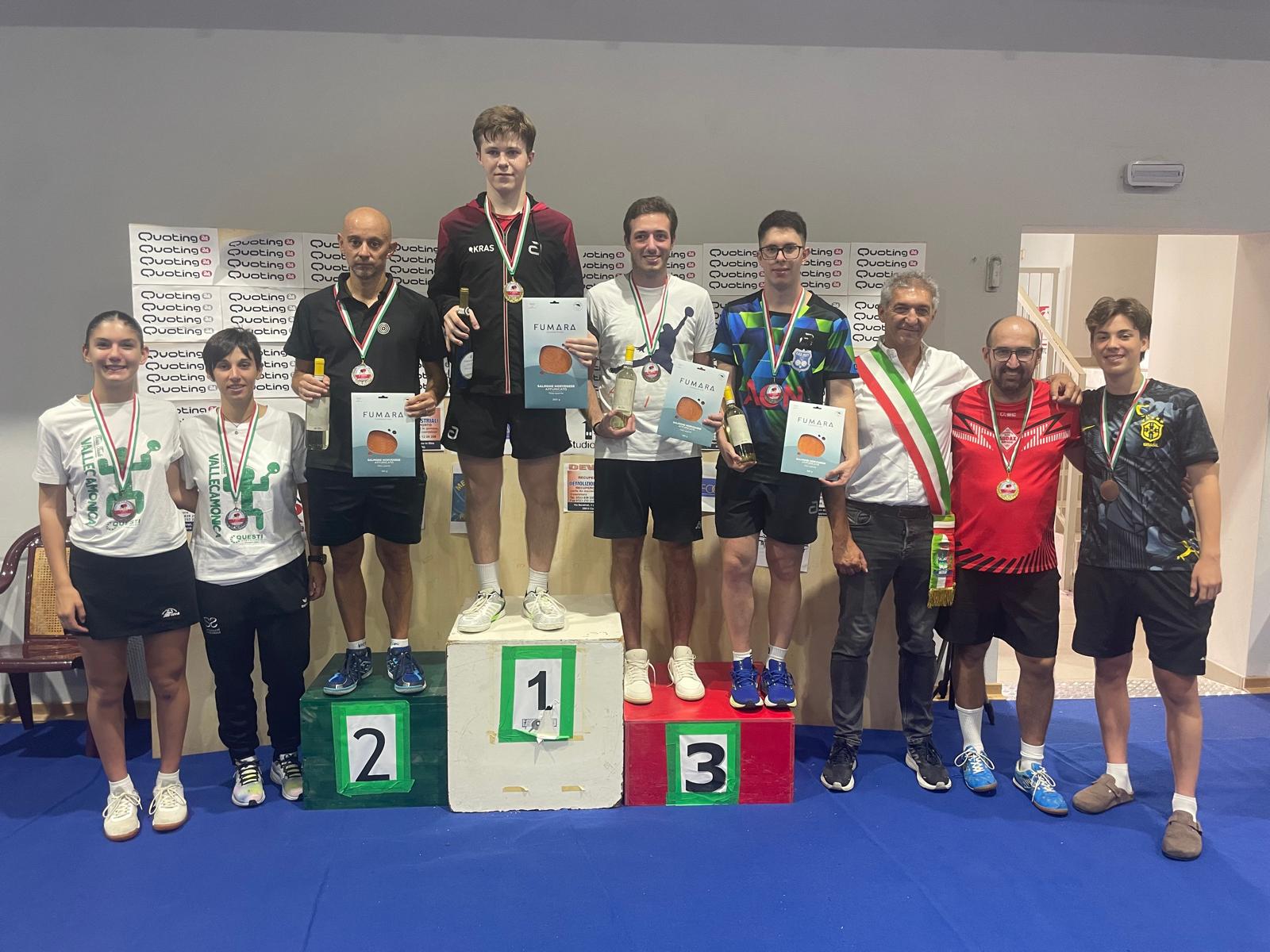 Torneo Open di Cortemaggiore 12 13 settembre 2026 podio del singolare Open 1