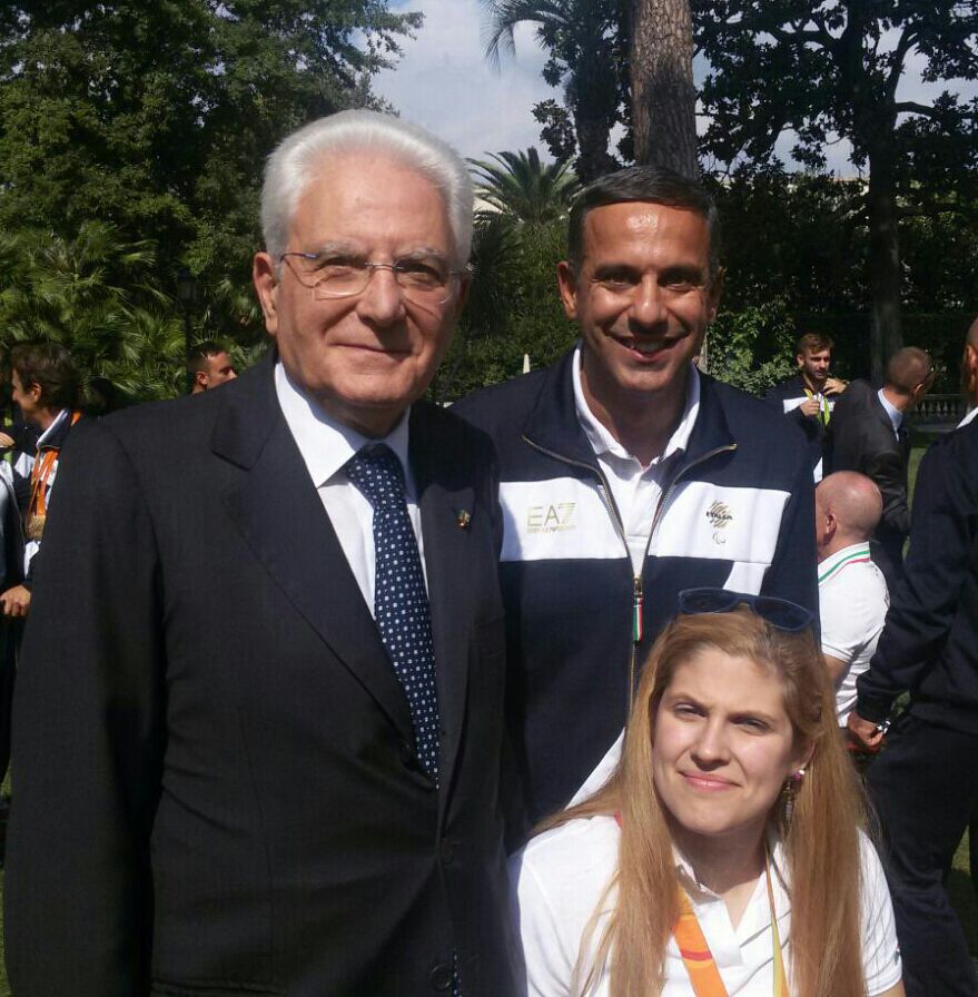 Alessandro Arcigli e Giada Rossi con presidente Mattarella