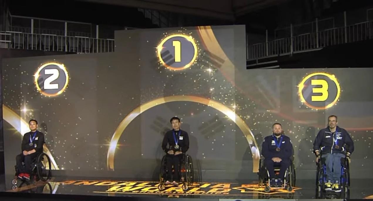 Andrea Borgato bronzo nel singolare di classe 1 podio