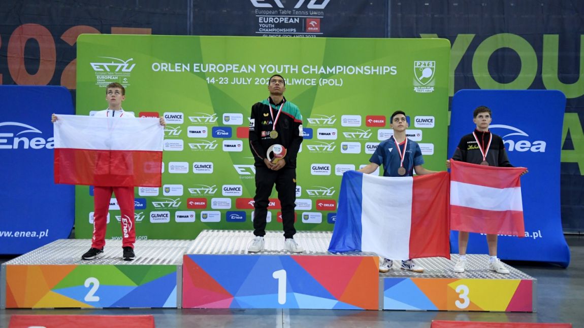 Campionati Europei Giovanili 2023 podio del singolare maschile cadetti