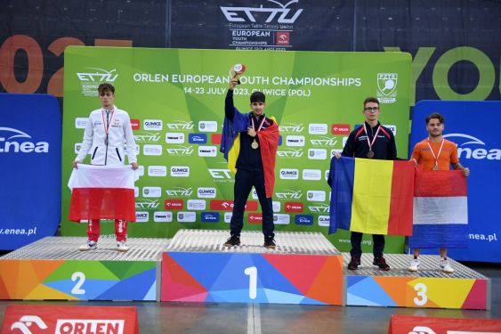 Campionati Europei Giovanili 2023 podio del singolare maschile juniores