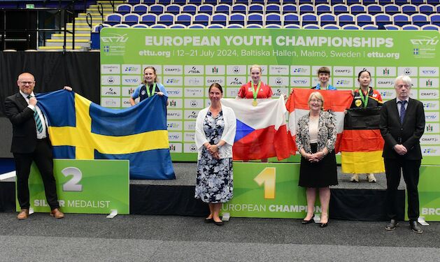 Campionati Europei Giovanili 2024 podio del singolare femminile Under 15