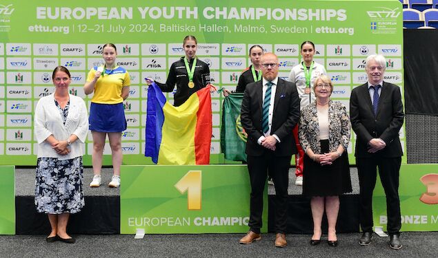 Campionati Europei Giovanili 2024 podio del singolare femminile Under 19