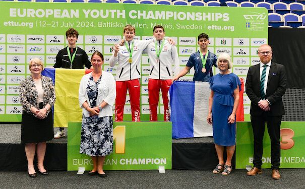 Campionati Europei Giovanili 2024 podio del singolare maschile Under 15
