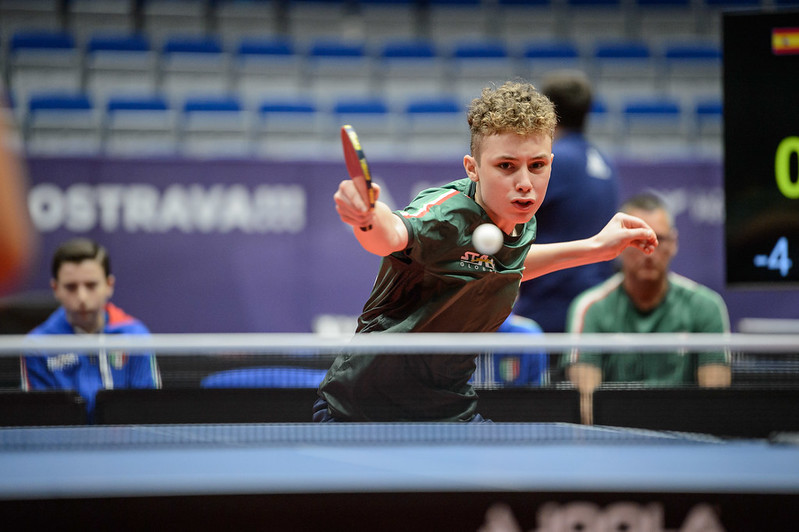 Campionati Europei Giovanili 2025 Danilo Faso in azione di rovescio
