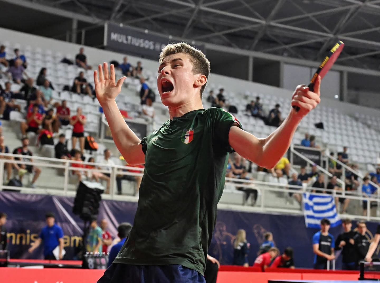 Campionati Europei Giovanili di Gondomar 2026 Danilo Faso esulta a braccia alzate