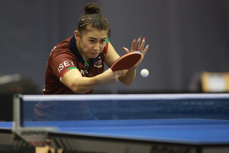 Campionati Europei Individuali di Linz 2024 Gaia Monfardini in azione di rovescio 2