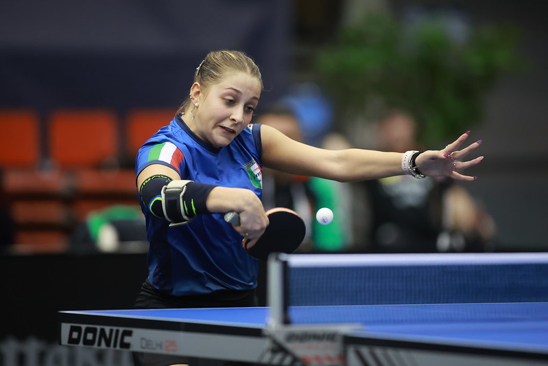 Campionati Europei Individuali di Linz 2024 Nicole Arlia in azione di rovescio