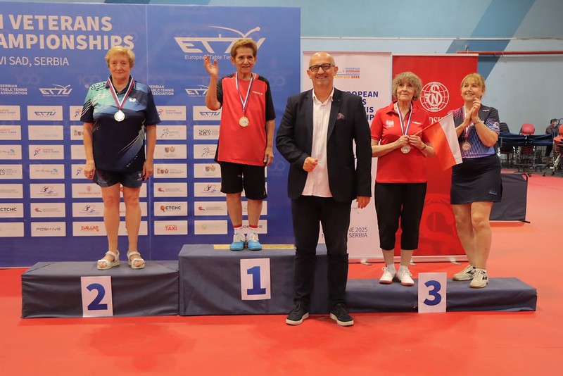 Campionati Europei Master di Novi Sad 2025 podio del singolare Ovr 75 con Rita Pogosova oro