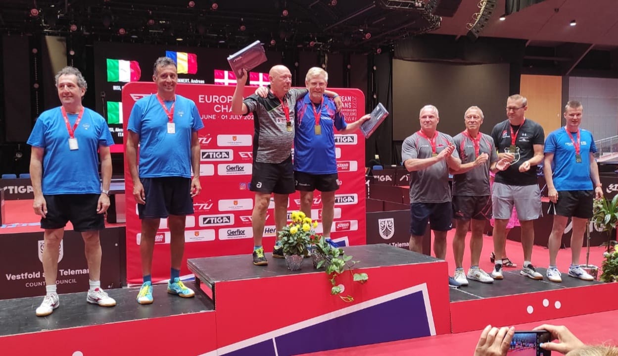 Campionati Europei Masters di Sandefjord 2023 Alessandro e Giovanni Bisi medaglia dargento nel doppio Over 55