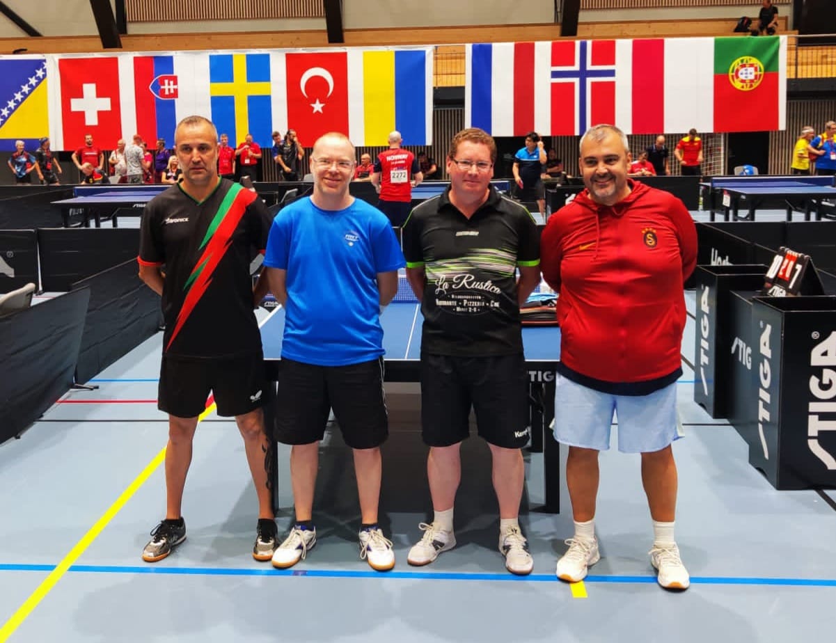 Campionati Europei Masters di Sandefjord 2023 atleti del Gruppo 5 del singolare Over 45 vinto da Hansjörg Toll