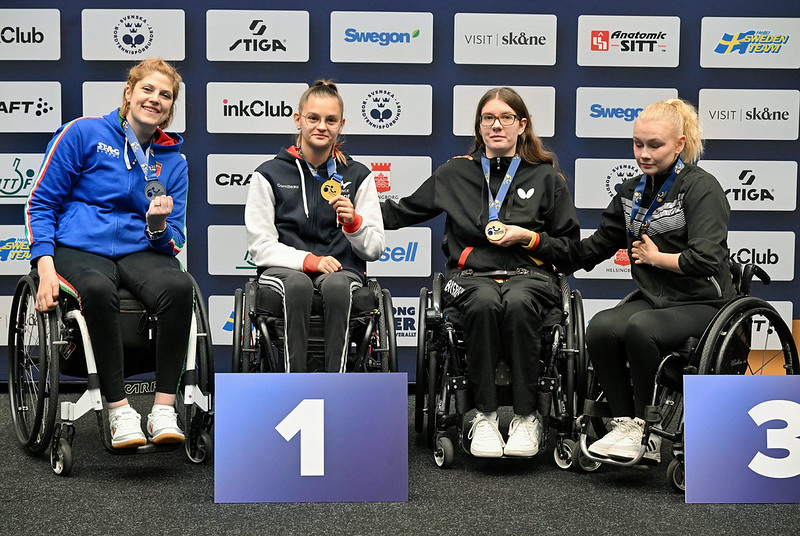 Campionati Europei Paralimpici di Helsingborg 2025 podio del singolare di classe 1 2 con Giada Rossi argento