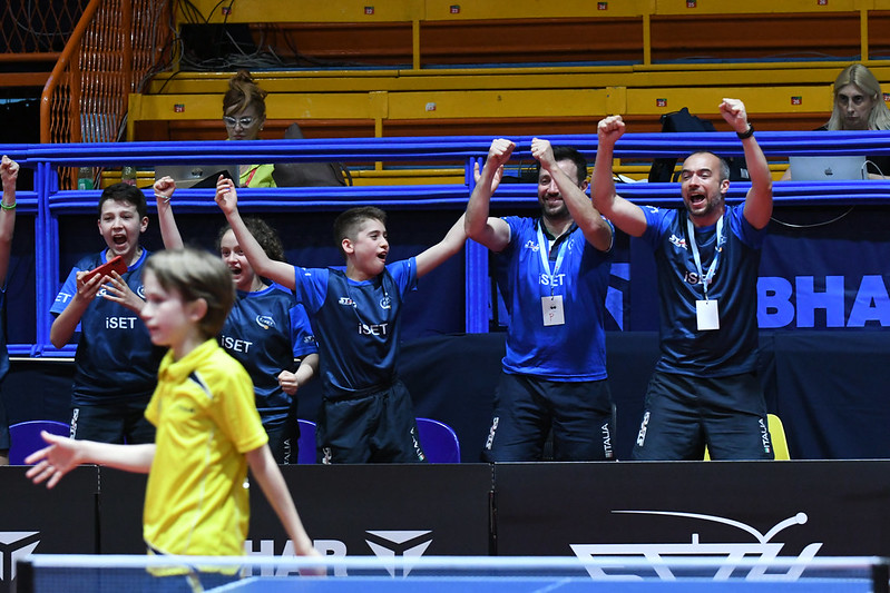Campionati Europei Under 13 2023 esultanza della panchina azzurra