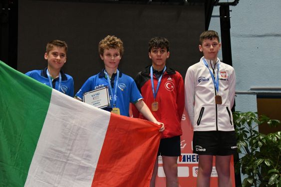 Campionati Europei Under 13 2023 podio del singolare maschile