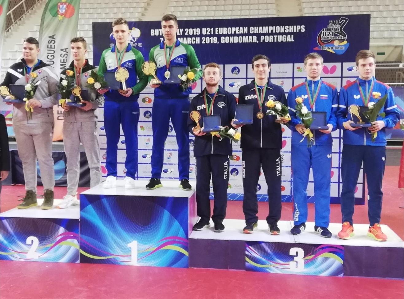Campionati Europei Under 21 2019 podio doppio maschile