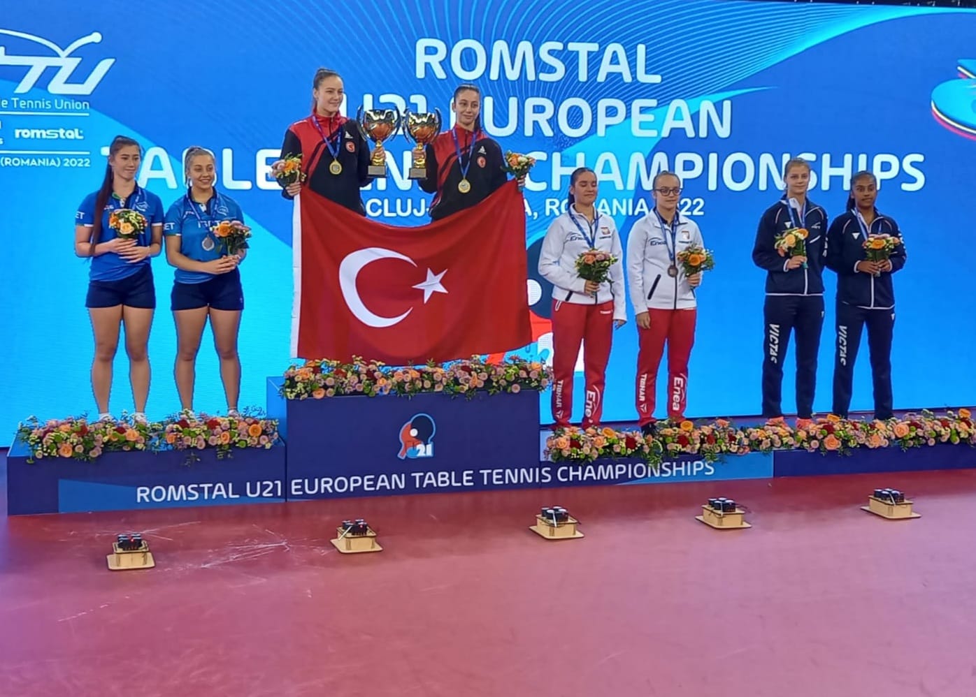 Campionati Europei Under 21 2022 podio del doppio femminile