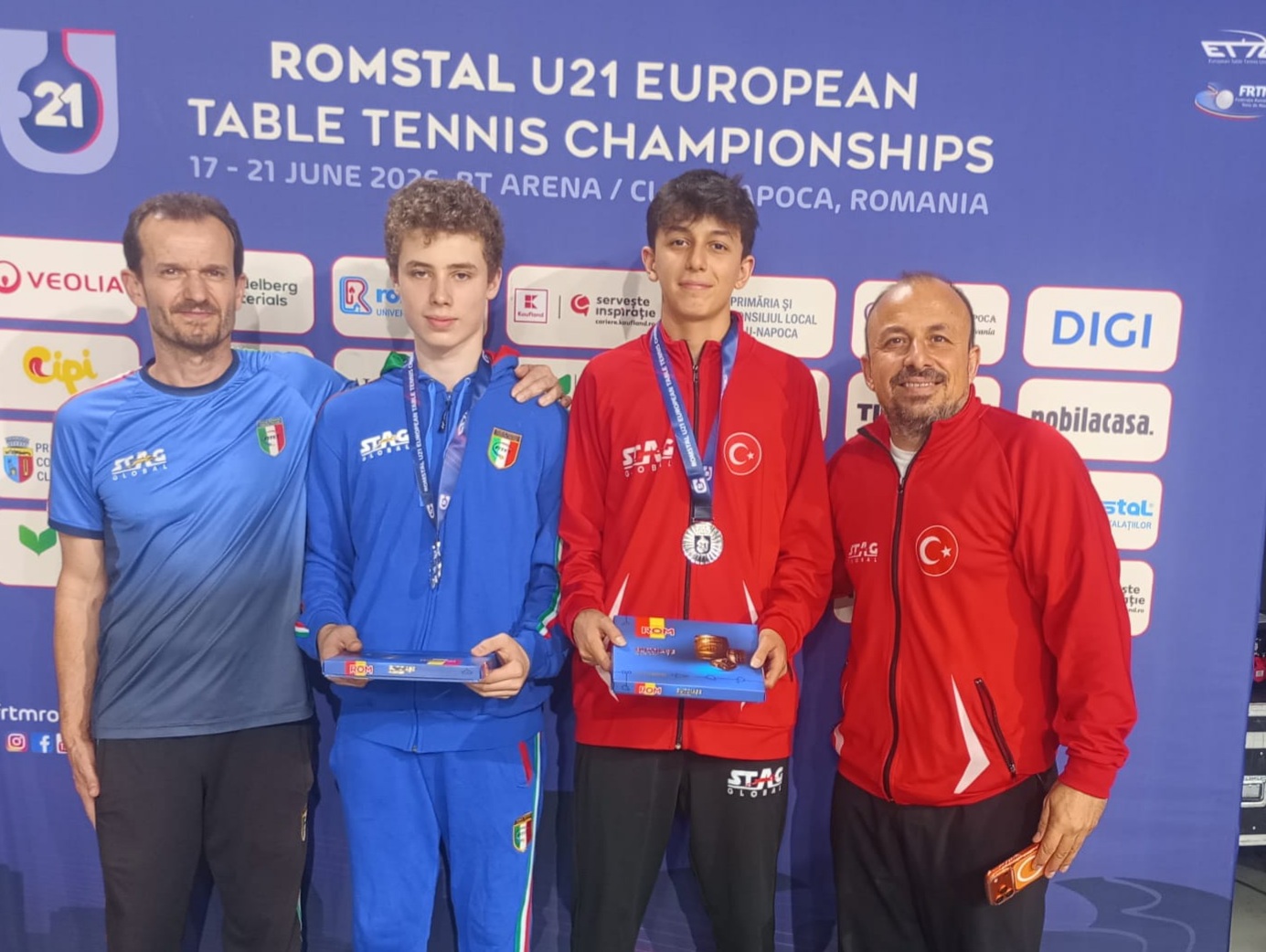 Campionati Europei Under 21 di Cluj Napoca 2026 Lorenzo Nannoni Danilo Faso Gorkem Ocal e Gockmen Ocal