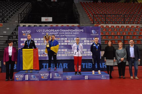 Campionati Europei Under 21 di Skopje 2024 podio del singolare femminile