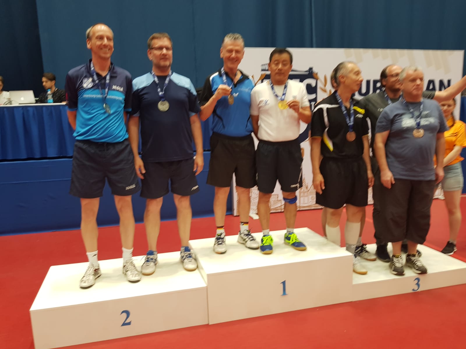 Campionati Europei Veterani 2019 podio doppio maschile Over 50
