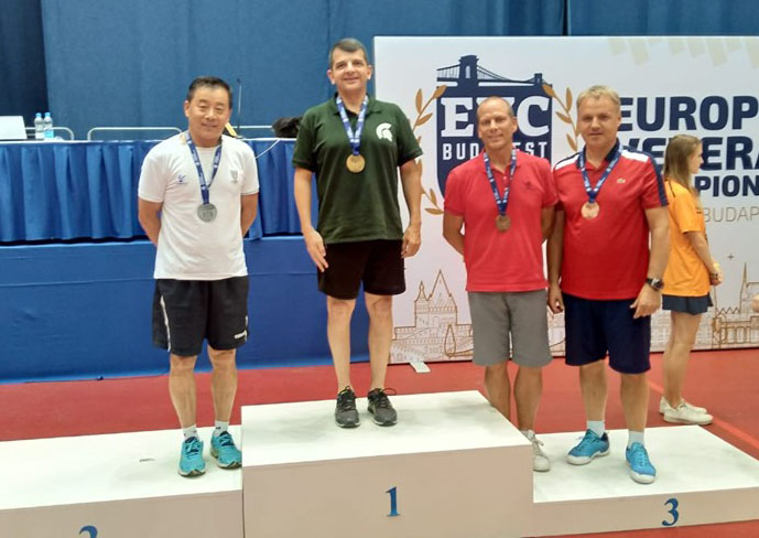 Campionati Europei Veterani 2019 podio singolare maschile Over 50