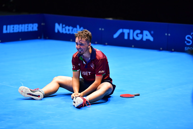 Campionati Europei a squadre di Malmo 2023 Andrea Puppo esulta dopo aver battuto Jiri Martinko