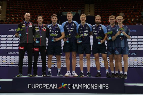 Campionati Europei di Monaco di Baviera 2022 podio del doppio maschile