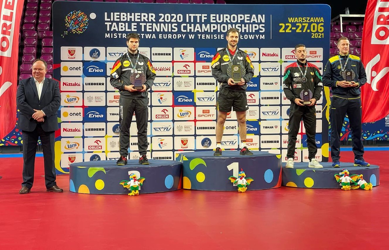 Campionati Europei di Varsavia 2021 podio singolare maschile