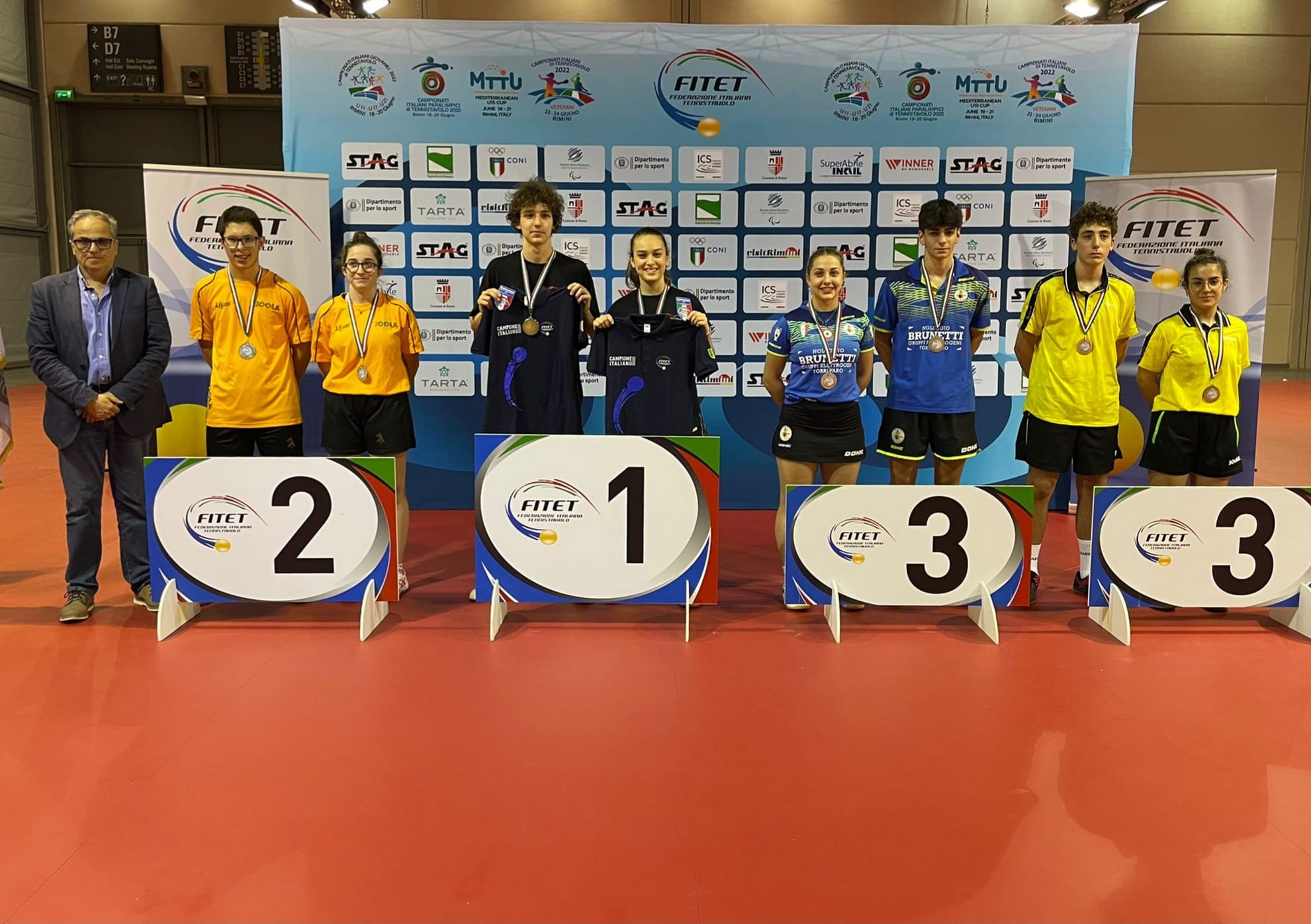 Campionati Iraliani Giovanili Under 21 Under 17 e Under 11 podio del doppio misto Under 17