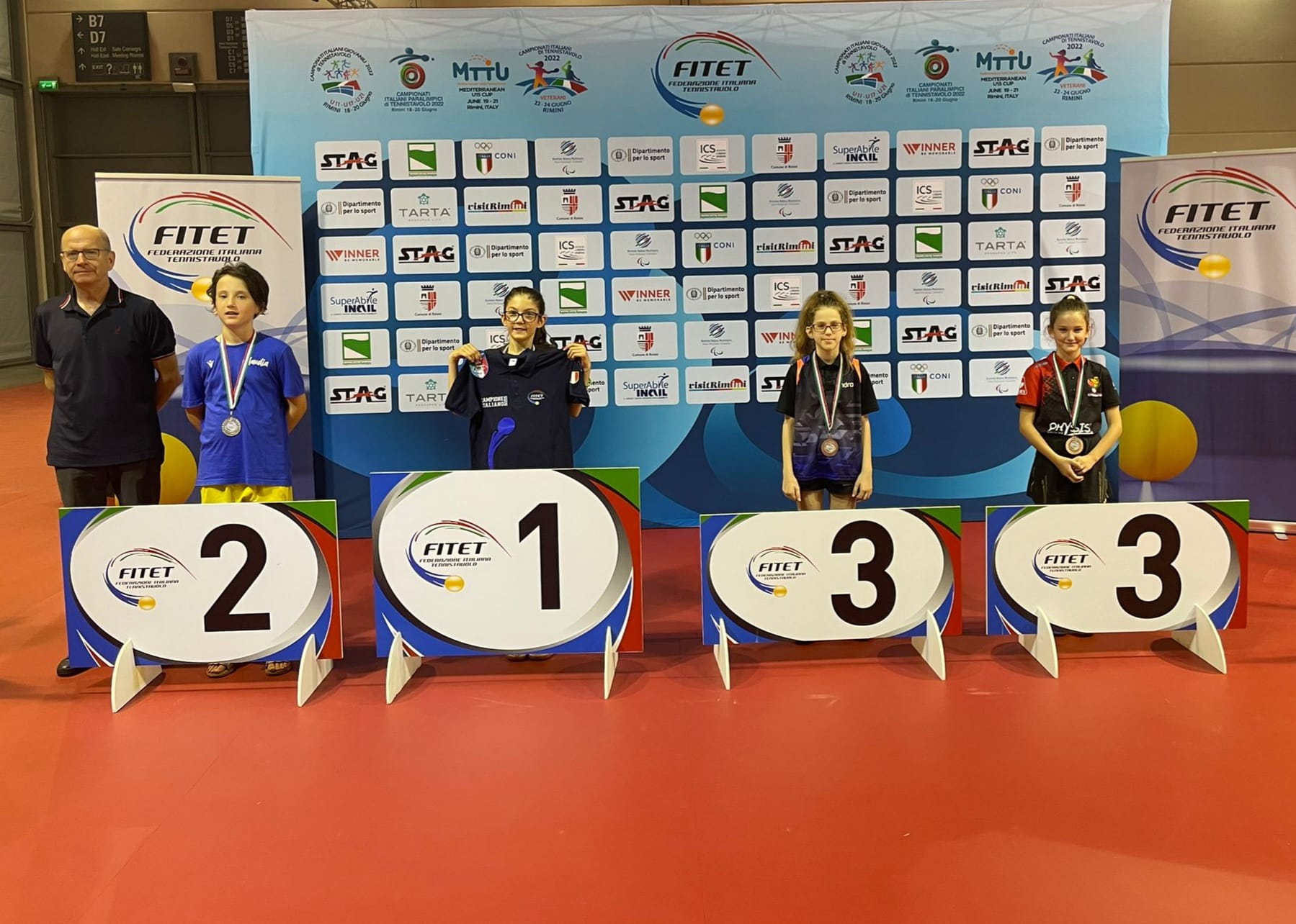Campionati Iraliani Giovanili Under 21 Under 17 e Under 11 podio del singolare femminile Under 11